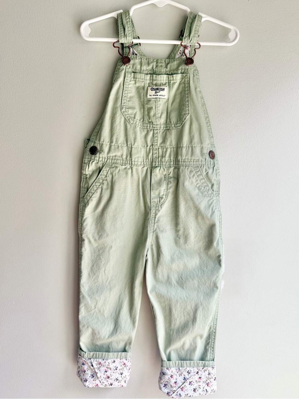 OshKosh B'gosh Light Sage Green Toddler Overalls